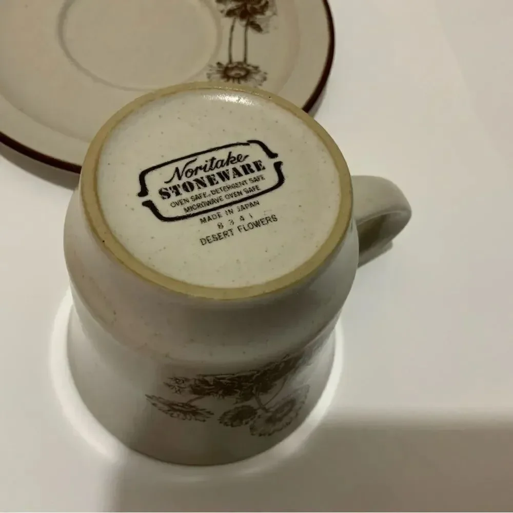 Noritake Cup & Saucer Set Desert Flowers B2